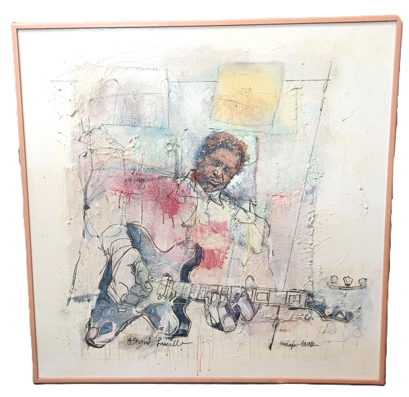 Large Gary Patterson Marion Barnes Music Painting B.B. and Lucille 40x40 Inches New Orleans (1 of 8)