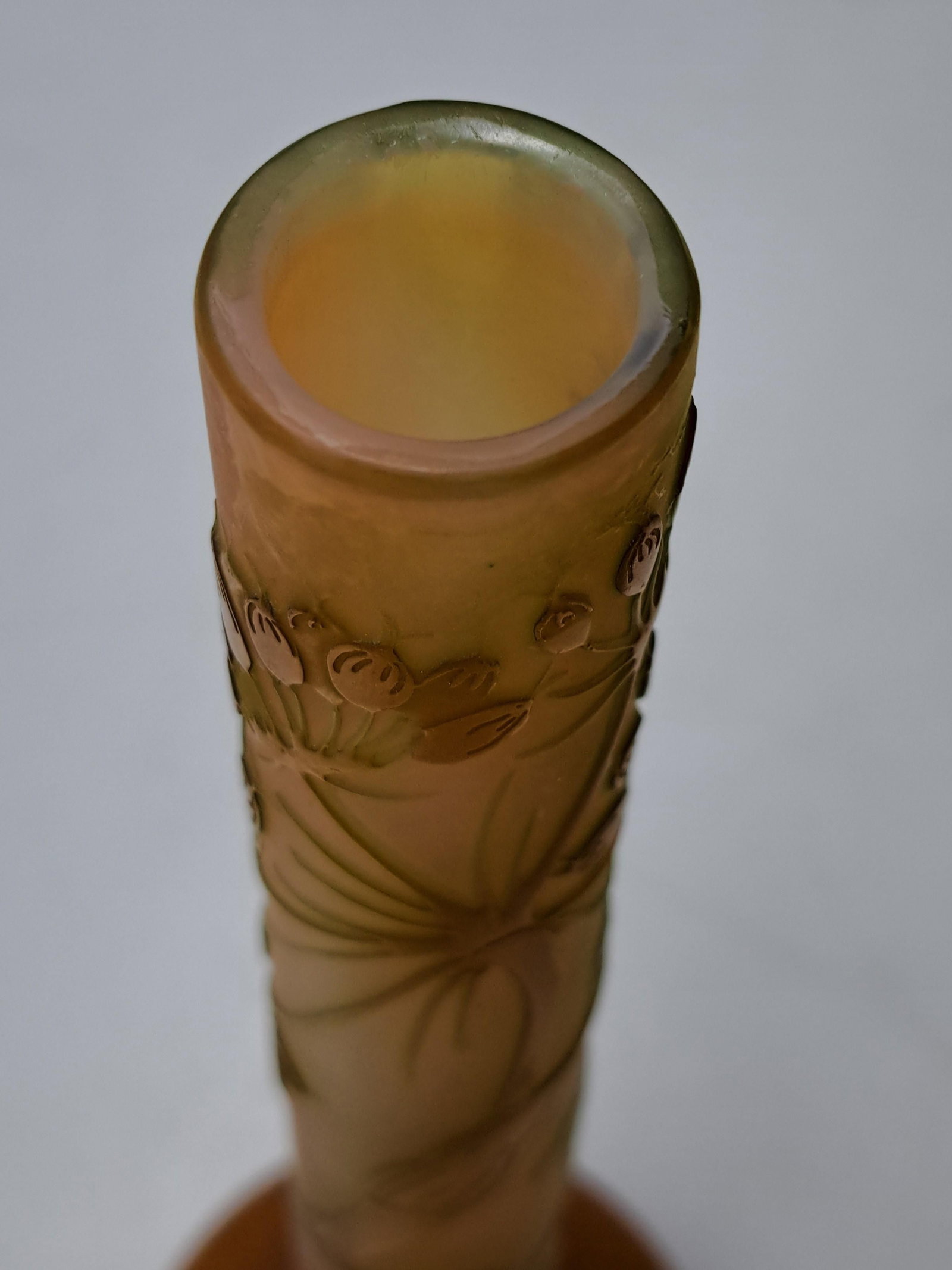 Art Nouveau Galle Signed Cameo Bud Vase Circa 1910 - 2