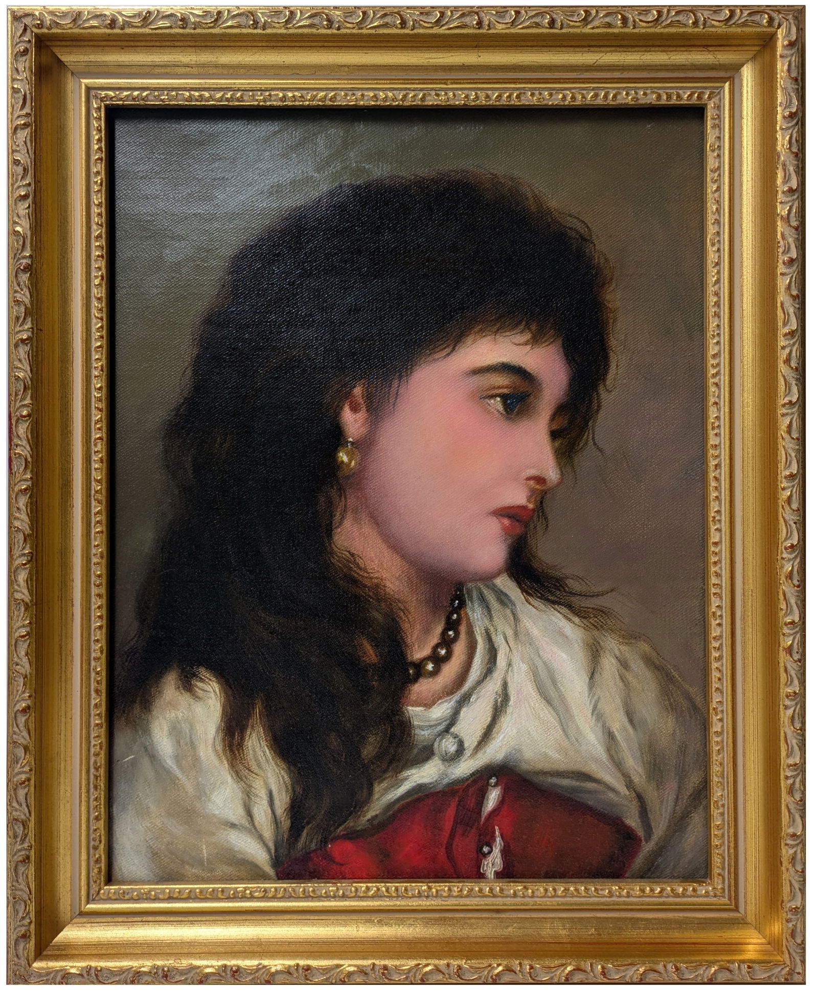 Antique Oil Portrait of Hungarian or Romanian Woman 14x11 Inch Painting Alexej Harlamoff Manner (1 of 4)