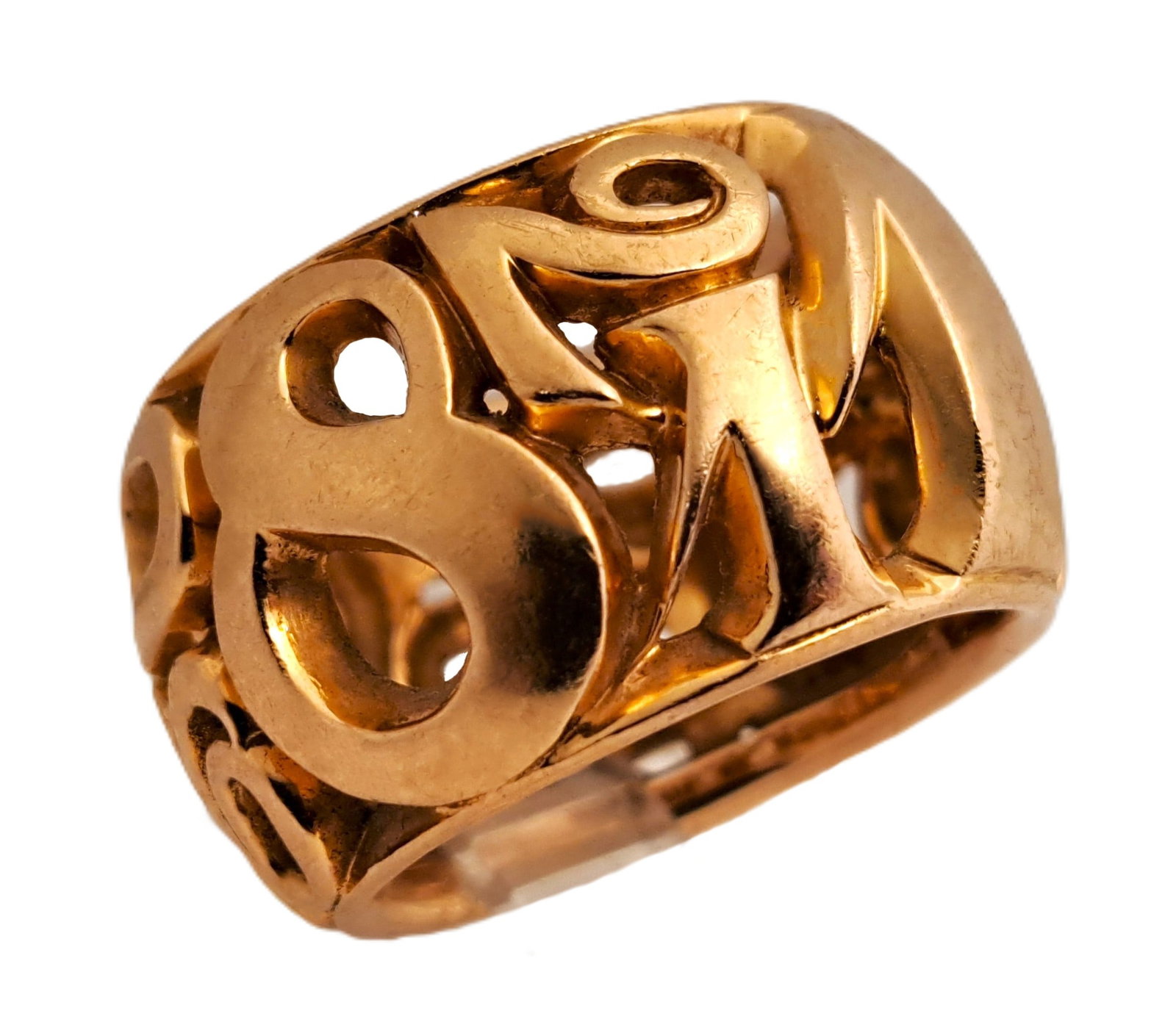 Franck Muller 18k Rose Gold Crazy Hour Reticulated Mens Funky Chunky Pinky Ring (1 of 7)