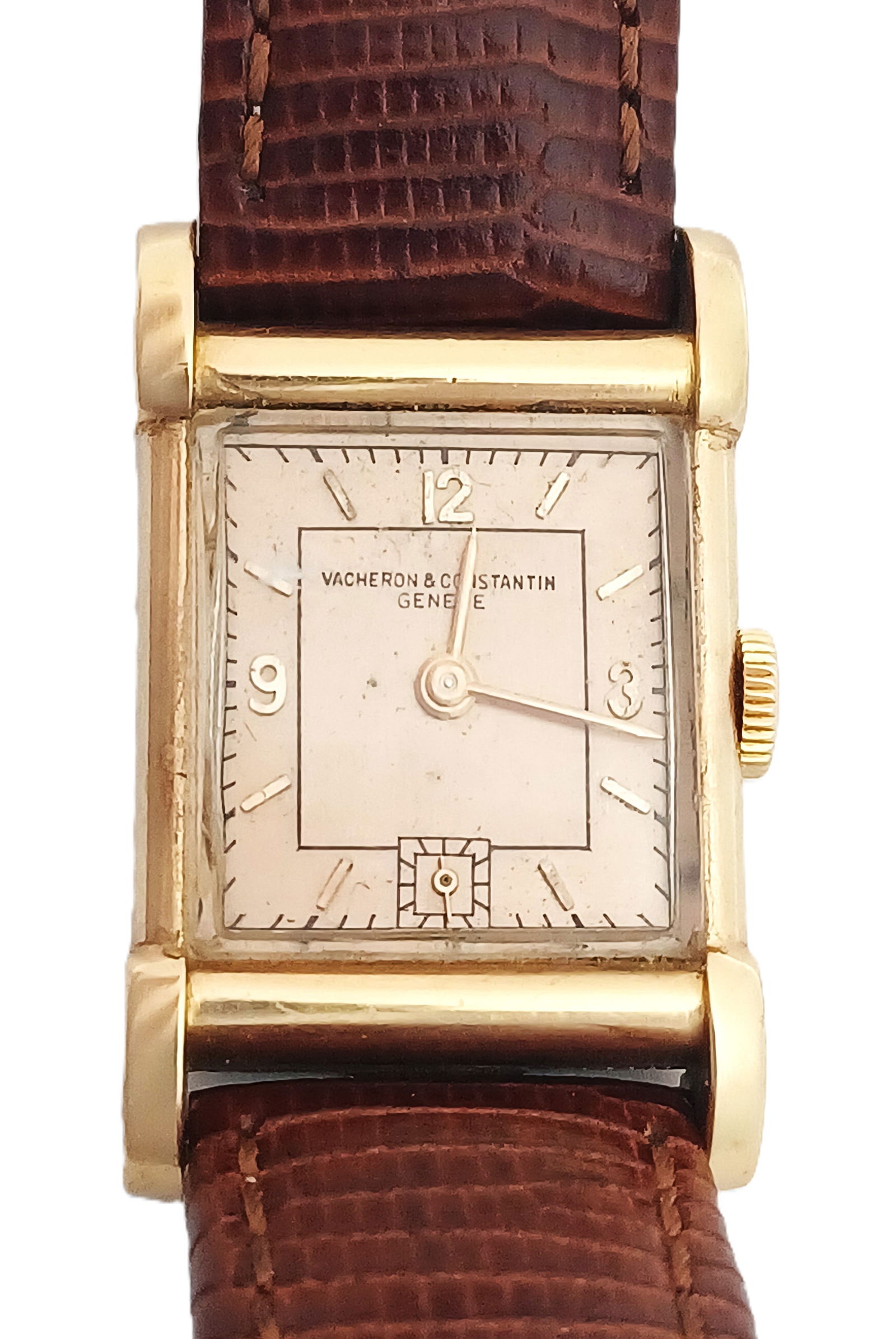 Art Deco Very Fancy Lug 18k Rose Gold Vacheron Constantin Mens Vintage Wrist Watch Running (1 of 5)
