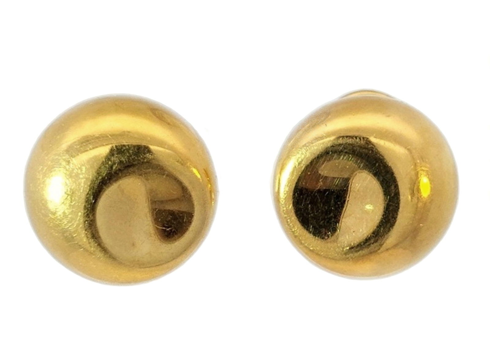Signed Tiffany Elsa Peretti 18k Yellow Gold Thumbprint Round Ear Clips Earrings (1 of 6)