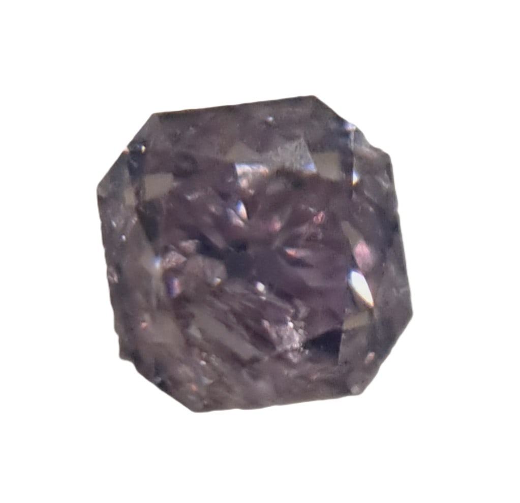 Cushion Cut Loose Natural Earth-Mined Diamond Fancy Purple 0.12 Ct w/ Slab: Described & Photographed By: Sam Title: Cushion Cut Loose Natural Earth-Mined Diamond Fancy Purple 0.12 Ct w/ Slab Description:Cushion Cut Loose Natural Earth-Mined Diamond Fancy Purple 0.12 Ct w/ Sl