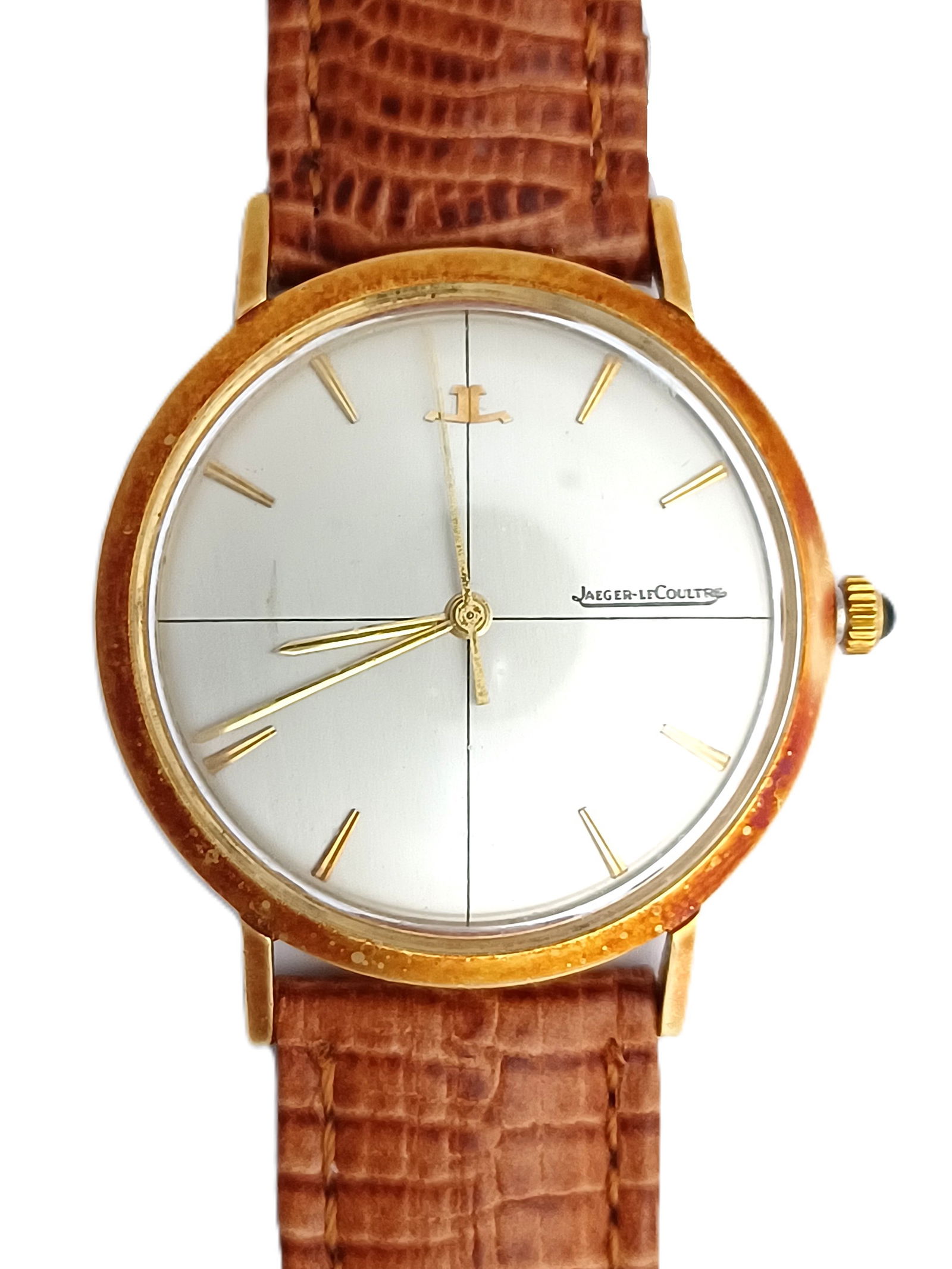 Near Mint 18k Gold Large Jaeger La Coulture Mid Century Running Mens Wrist Watch: Described by:Rafe HFA NFDDD 69860 Title:Near Mint 18k Gold Large Jaeger La Coulture Mid Century Running Mens Wrist Watch Description:Near Mint 18k Gold Large Jaeger La Coulture Mid Century Running Men