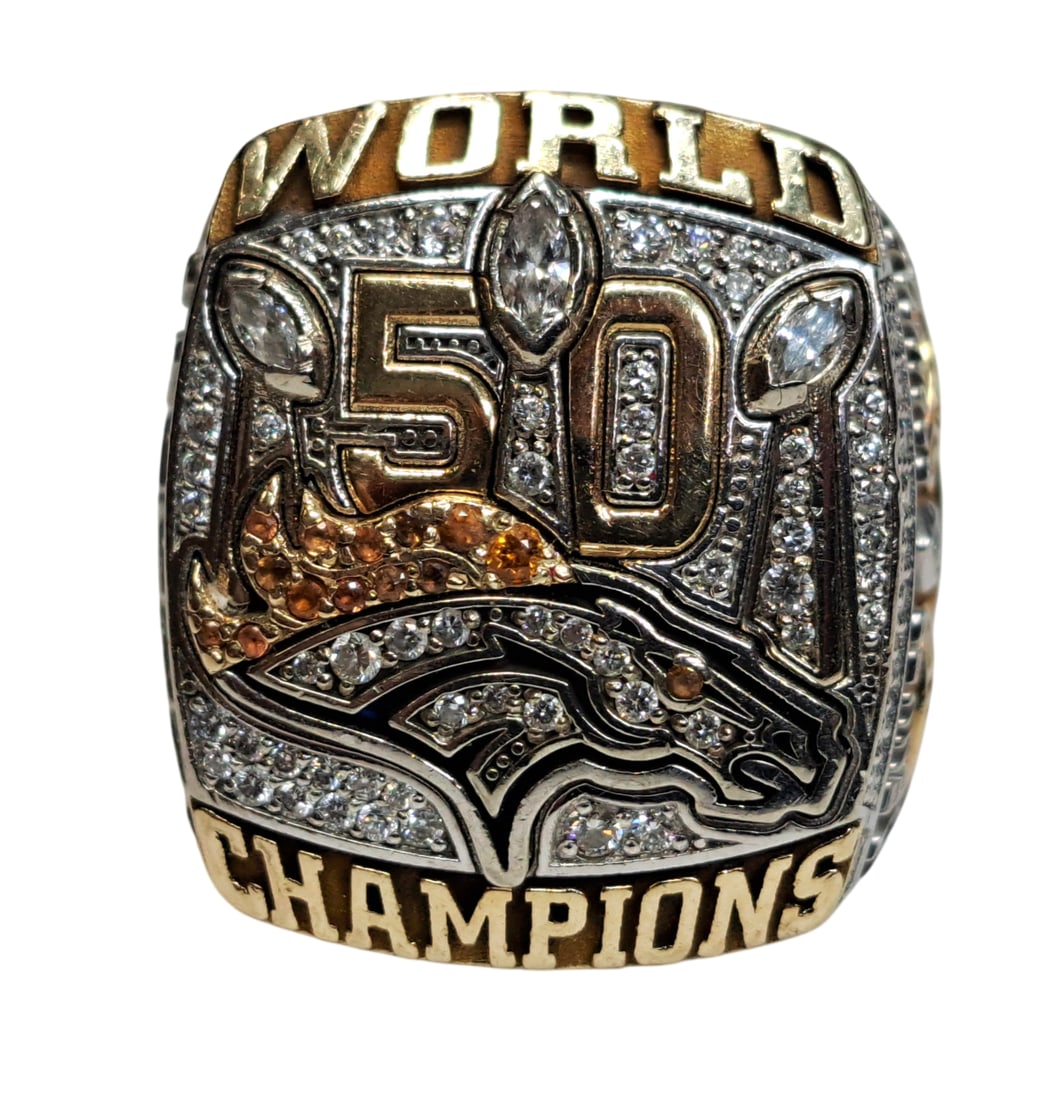 2015 Denver Broncos Fine Diamond Encrusted Super Bowl 50 Ring From Owner of Team (1 of 10)