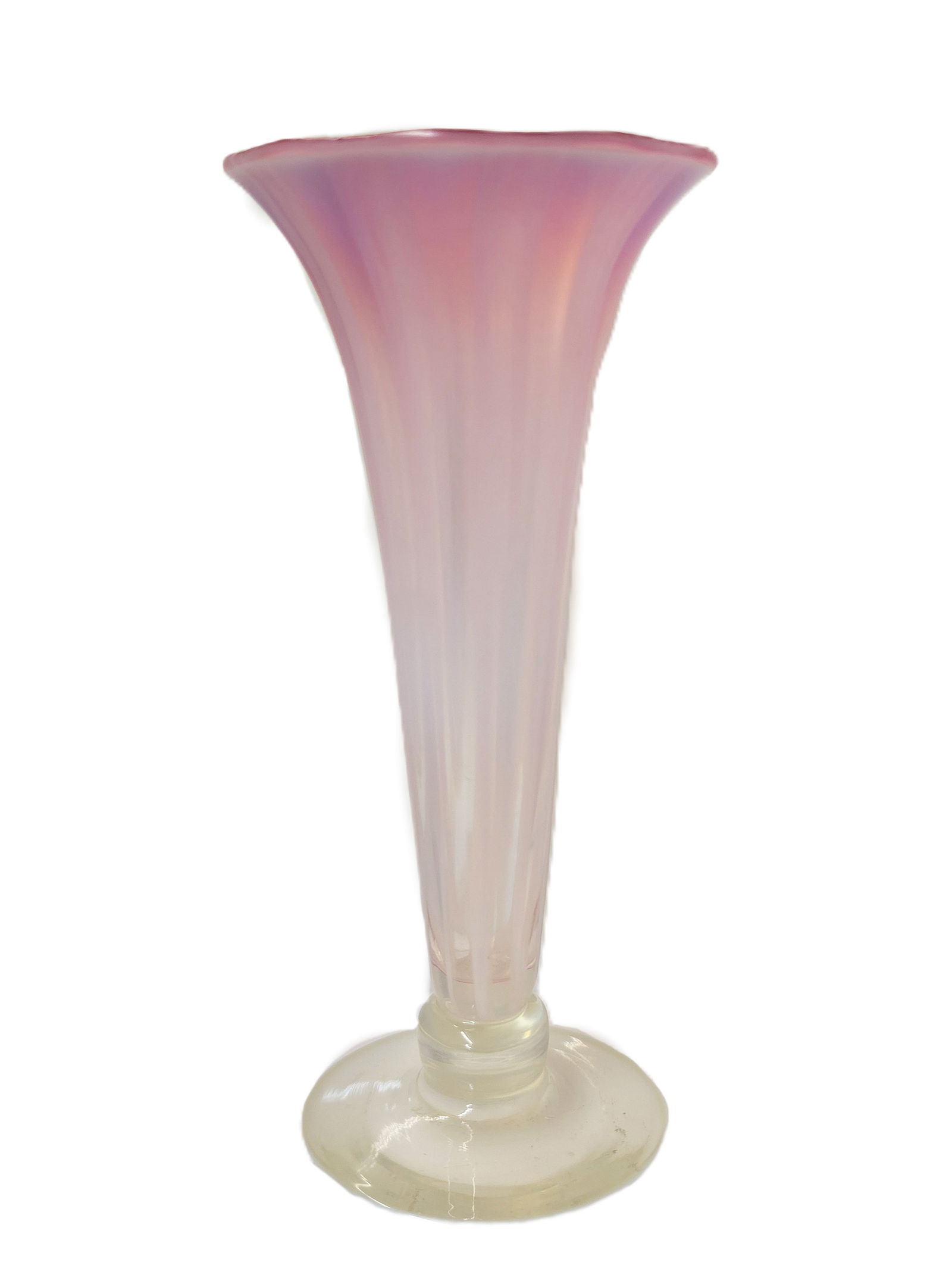 Louis Comfort Tiffany 1873 L.C.T. Favrile Glass Art Nouveau Pink White Tulip Vase (1 of 8)