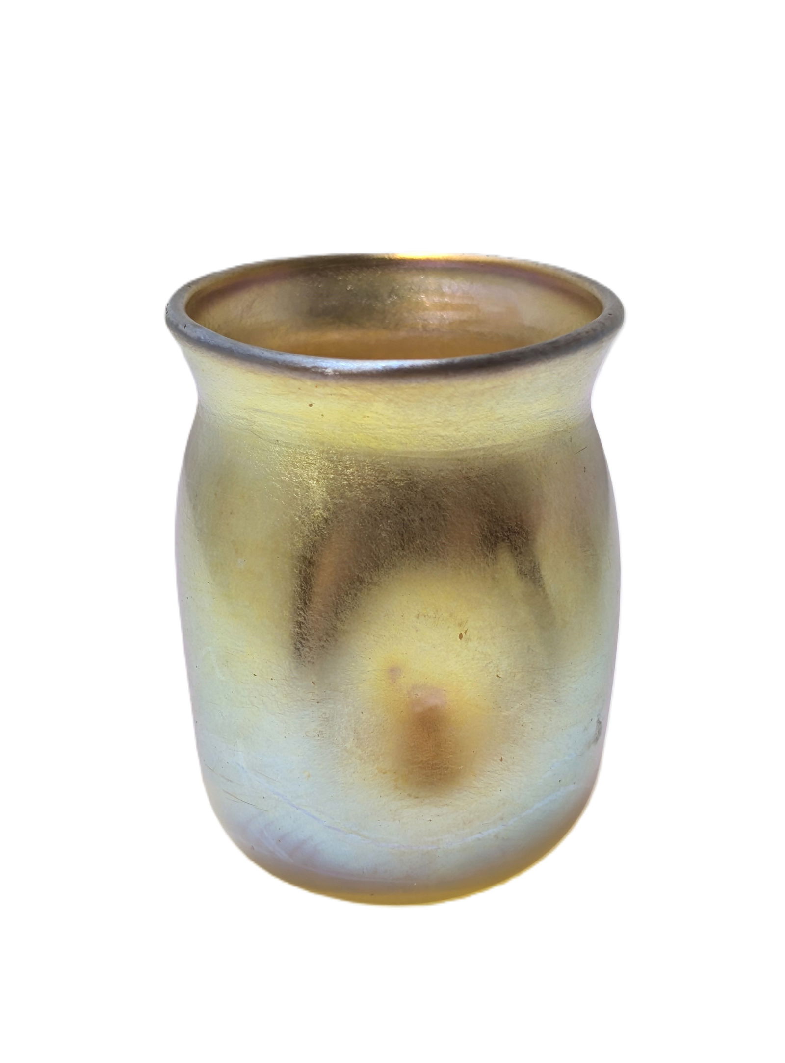 L.C.T. Favrile Glass Signed Pinched Bud Vase Tooth Pick Holder Cabinet Vase Louis Comfort Tiffany (1 of 3)