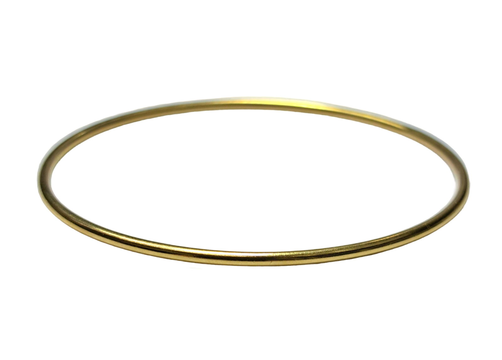 18K Yellow Gold Tiffany & Co Smooth Thin Bangle Bracelet 7 ¾ In (1 of 5)