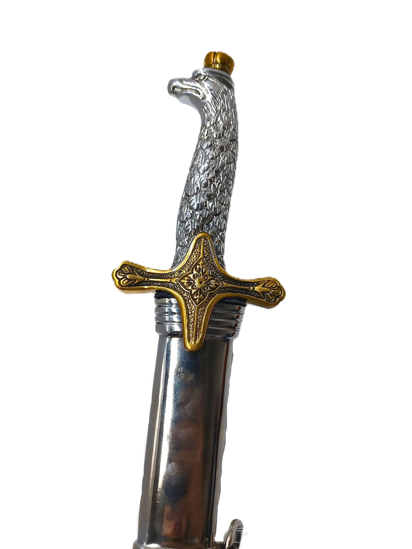 Polish Officer Saber God Honor Homeland Inscribed Crowned Eagle Handle w/ Scabbard (1 of 4)