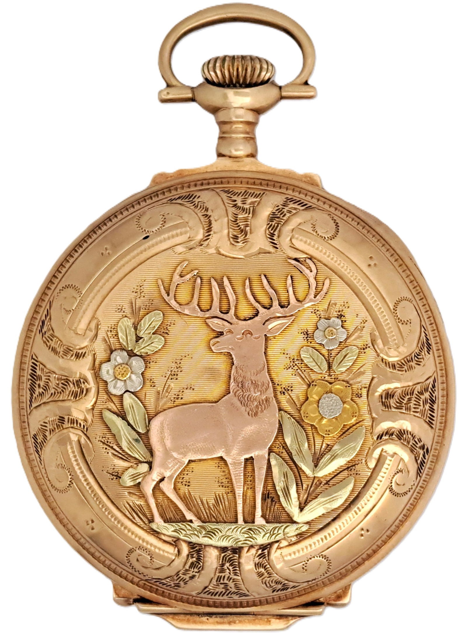 Hamilton 993 Gold Hunter Double Sunk Lever Set Railroad Vintage 21j 14k Multi Color Box Case Pocket (1 of 9)