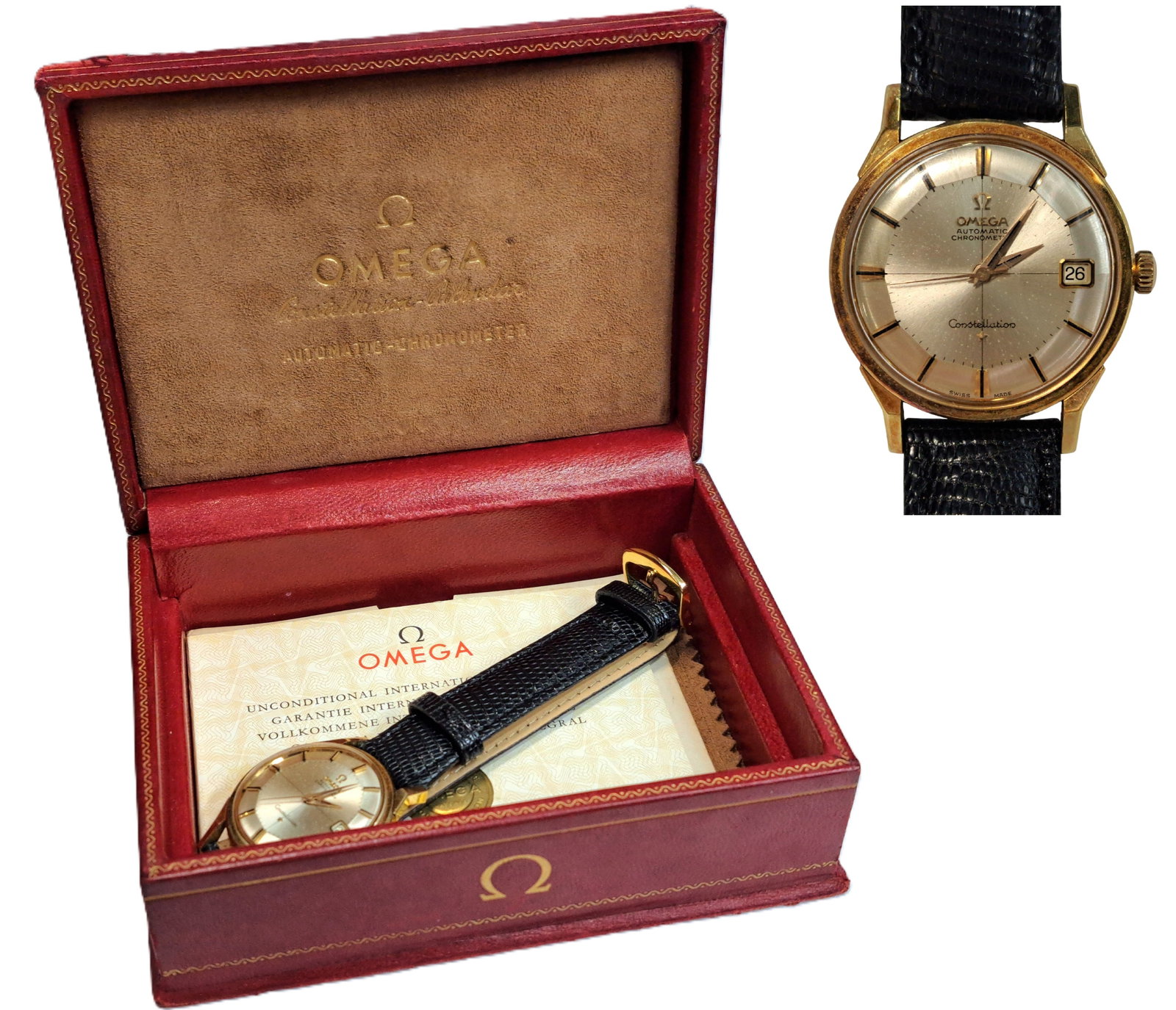 18k Gold Omega Constellation Barn Find Scarce Pie Pan Dial w Box Papers 1963: Described By:Mike NORED 70172 Title:18k Gold Omega Constellation Barn Find Scarce Pie Pan Dial w Box Papers 1963 Description: Beautiful timepiece! Make it yours today. Happy bidding! Condition: <