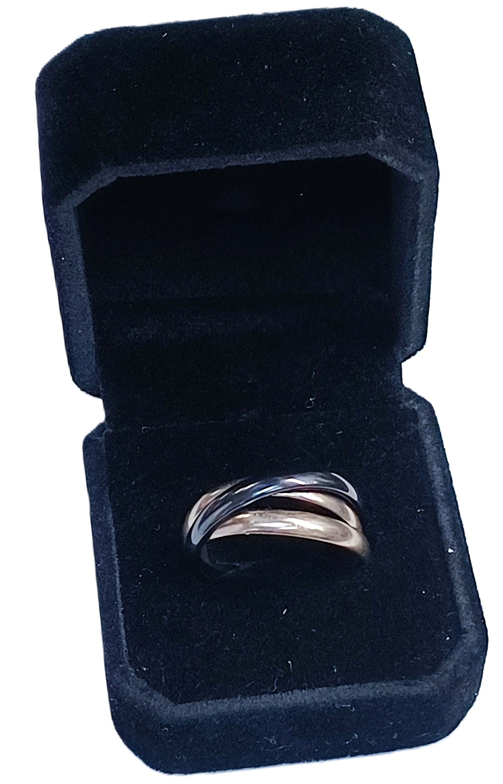 Cartier 18K White Gold Black Ceramic Trinity Ring Ceramic Chromatic Combination Classic Model (1 of 6)