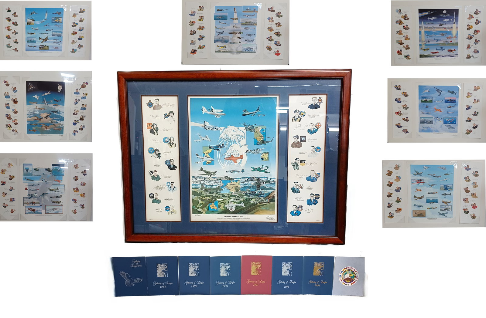 Collection 8 Pilot Hand Autographed Military Plane Aviation Pilot Astronaut Gathering Eagles Offset (1 of 11)