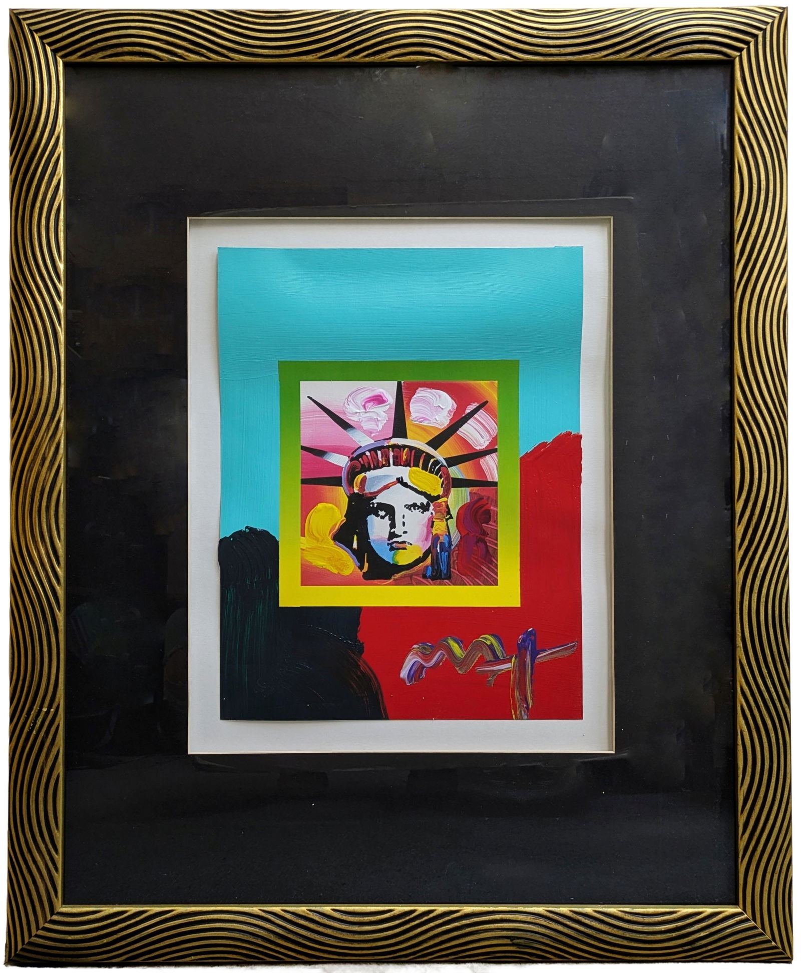 Original Peter Max Liberty Head II On Blends Acrylic Mixed Media On Paper Pop Art Painting 2009: Described By:Dillon CNX 0426 1370 Title:Original Peter Max Liberty Head II On Blends Acrylic Mixed Media On Paper Pop Art Painting 2009 Description: Original Peter Max Liberty Head II On Blends Acryli