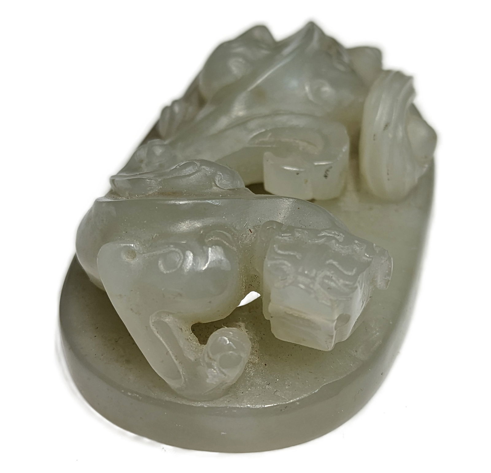 Old Chinese Jade Carved Amulet Oval Pierced or Buckle 2.625 Inch 70.1g: Described By:Dillon CNX VX 0420 1351 Title:Old Chinese Jade Carved Amulet Oval Pierced or Buckle 2.625 Inch 70.1g Description: Old Chinese Jade Carved Amulet Oval Pierced or Buckle 2.625 Inch 70.1g.Ne