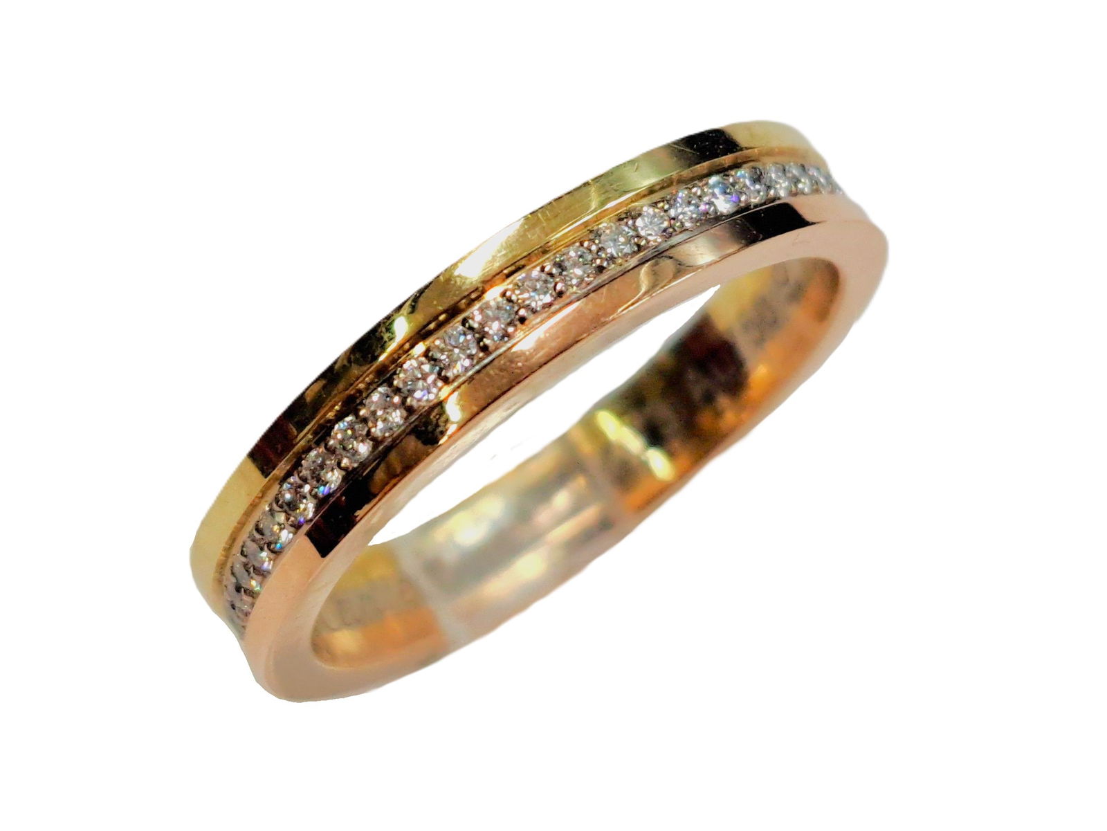 Cartier Vendome Louis Cartier 18k Gold .25ctw Fine Diamond Tri Color Ring (1 of 5)