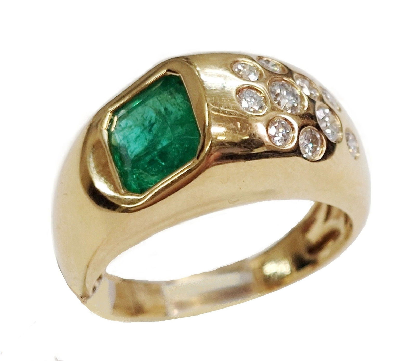 Unique 1.35ct Gem Quality Emerald Fine Diamond 18k Gold Designer Aaron Gottlieb Ring w/ Appraisal (1 of 11)