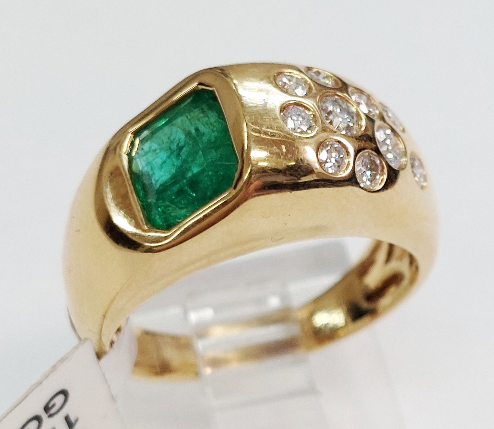 Unique 1.35ct Gem Quality Emerald Fine Diamond 18k Gold Designer Aaron Gottlieb Ring w/ Appraisal - 2