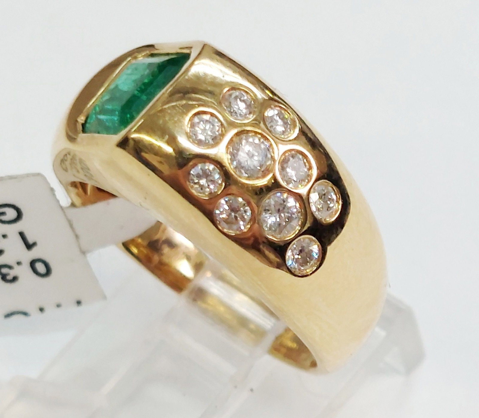 Unique 1.35ct Gem Quality Emerald Fine Diamond 18k Gold Designer Aaron Gottlieb Ring w/ Appraisal - 3
