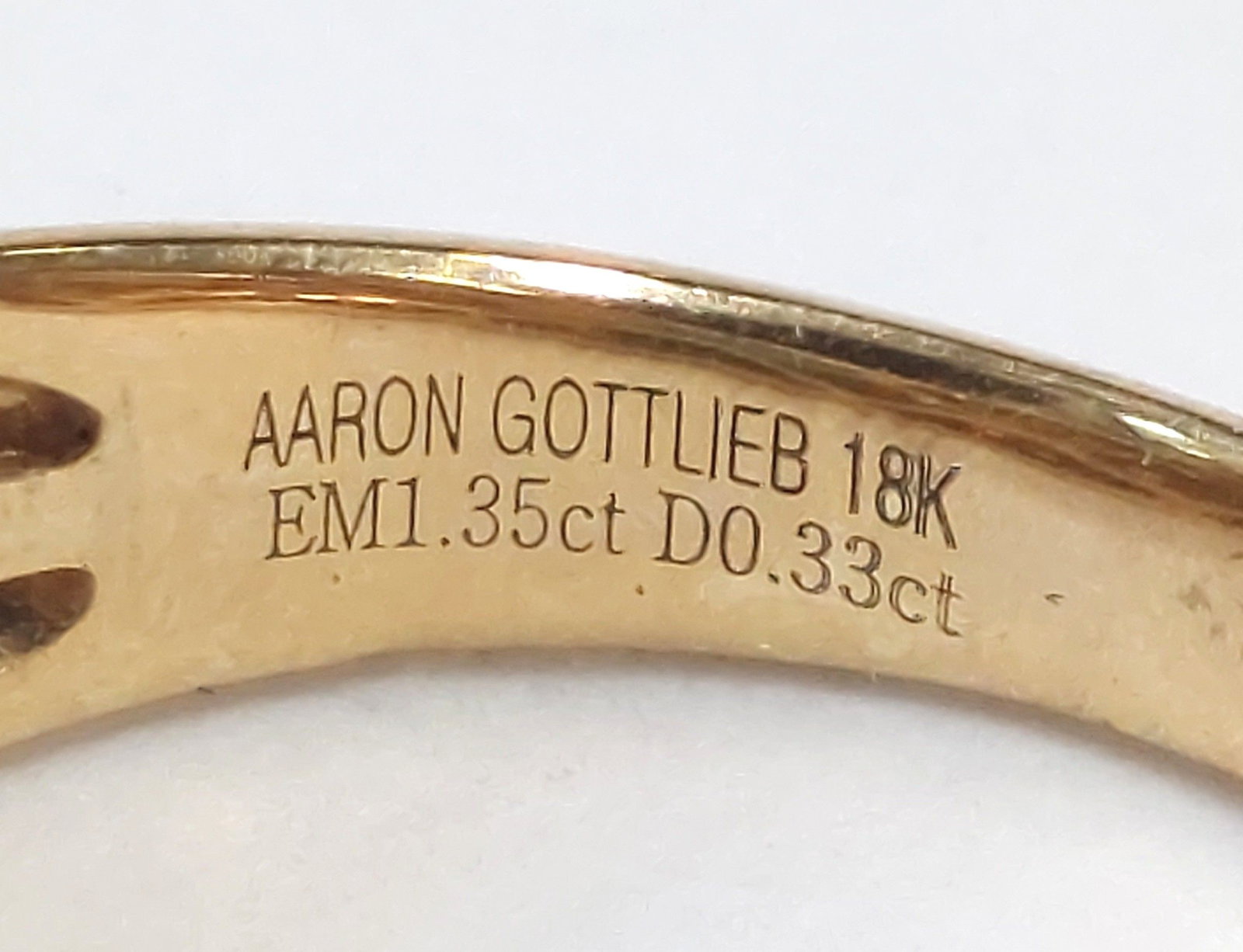 Unique 1.35ct Gem Quality Emerald Fine Diamond 18k Gold Designer Aaron Gottlieb Ring w/ Appraisal - 6