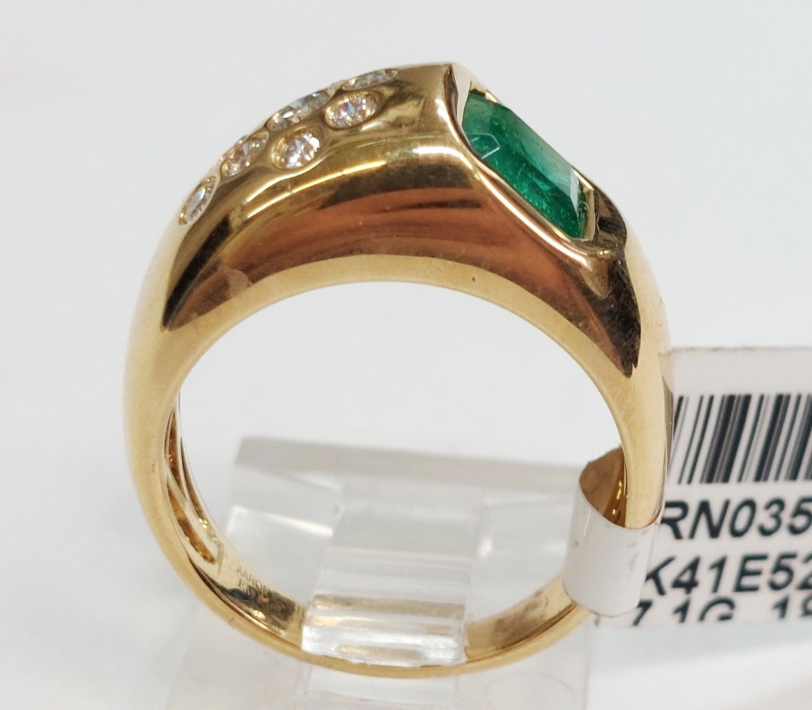 Unique 1.35ct Gem Quality Emerald Fine Diamond 18k Gold Designer Aaron Gottlieb Ring w/ Appraisal - 7