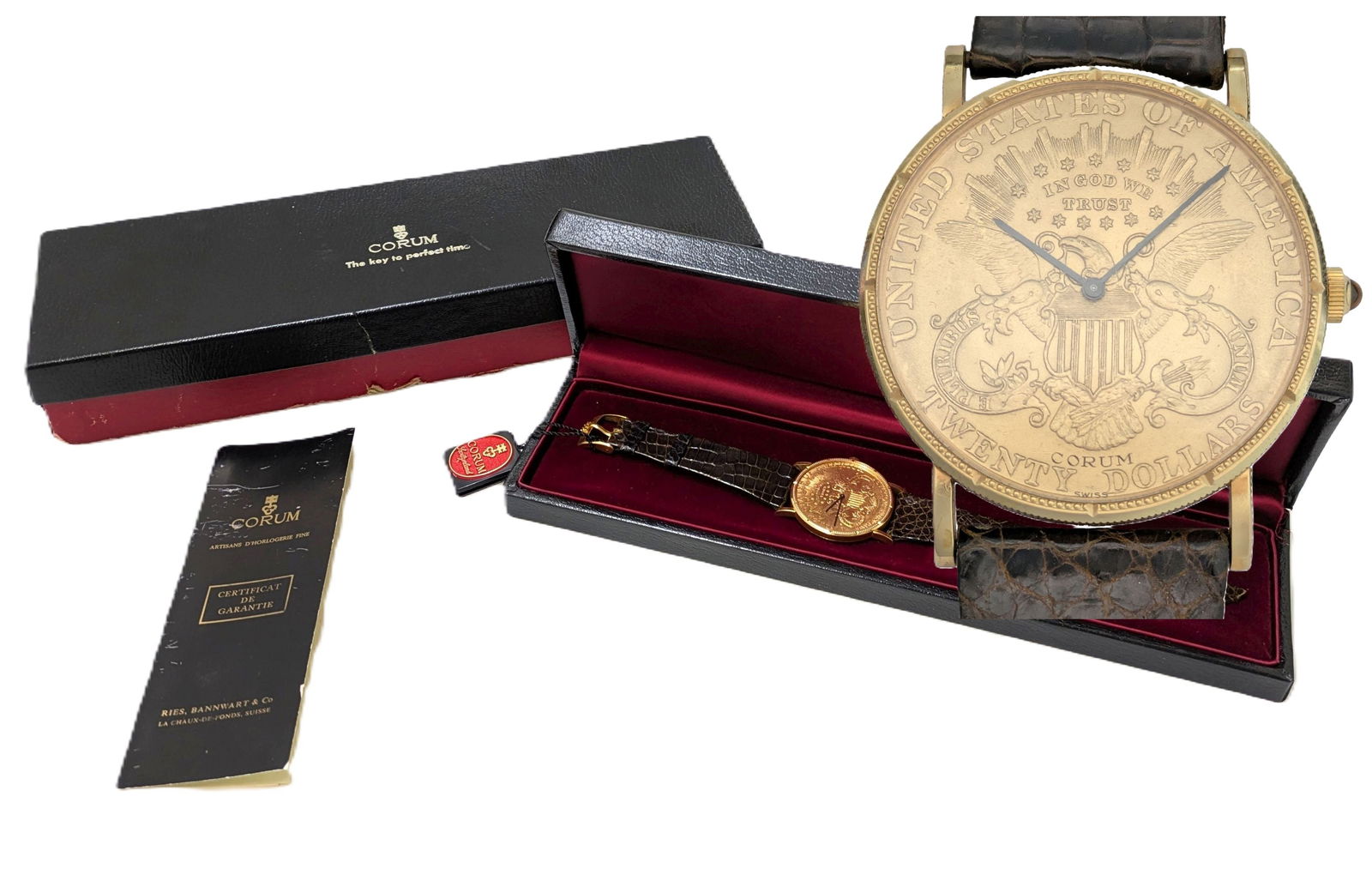Vintage Corum $20 Gold Coin Mechanical Mens Watch Full Kit Box Tags Original Strap Buckle 18K Gold: Described By:Dillon DT70501 NEDDD Title:Vintage Corum $20 Gold Coin Mechanical Mens Watch Full Kit Box Tags Original Strap Buckle 18K Gold Description: Vintage Corum $20 Gold Coin Mechanical Mens Watc