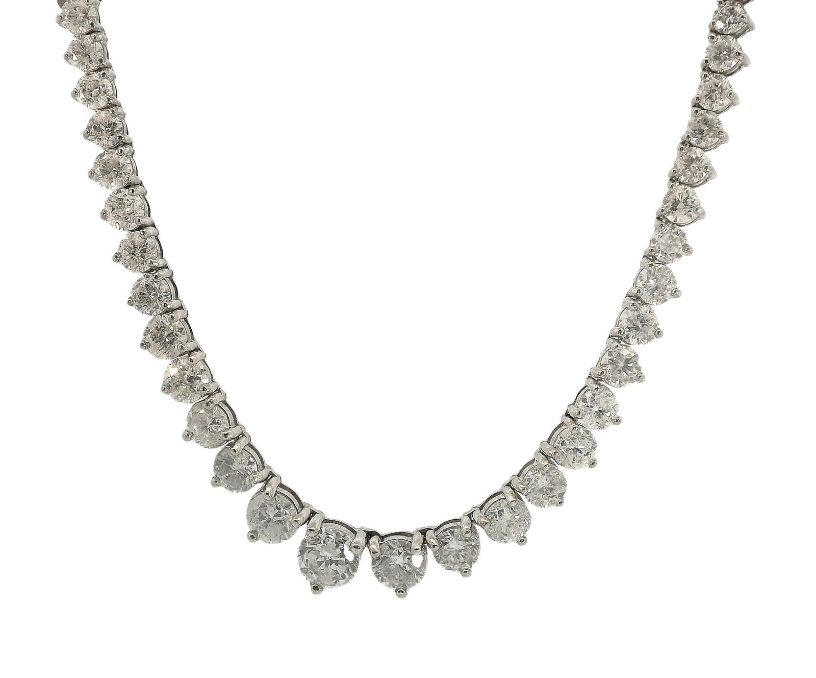 Stunning Approx. 18.93ctw Genuine Earth Mined Diamond 14k White Gold Riviera Necklace w/ Appraisal (1 of 8)
