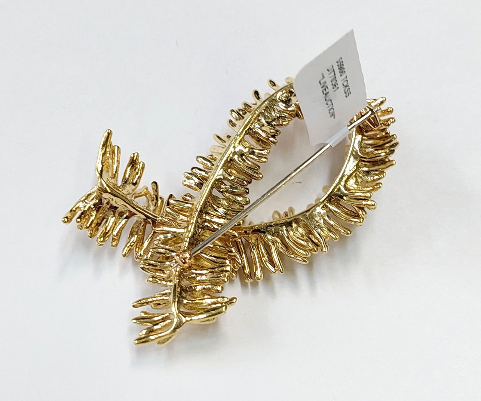 Awesome Midcentury Tiffany 18k Gold Signed Large Ribbon Brooch 40 grams - 7