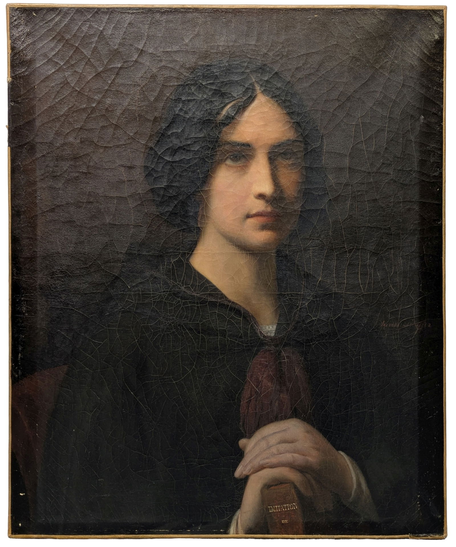 Ary Scheffer Dutch French Romantic Portrait of Beautiful Aristocratic Woman 19.75 x 24 Inch Oil: Described By:Dillon CNX 0437 1415 Title:Ary Scheffer Dutch French Romantic Portrait of Beautiful Aristocratic Woman 19.75 x 24 Inch Oil Painting Description: Ary Scheffer Dutch French Romantic Portrai