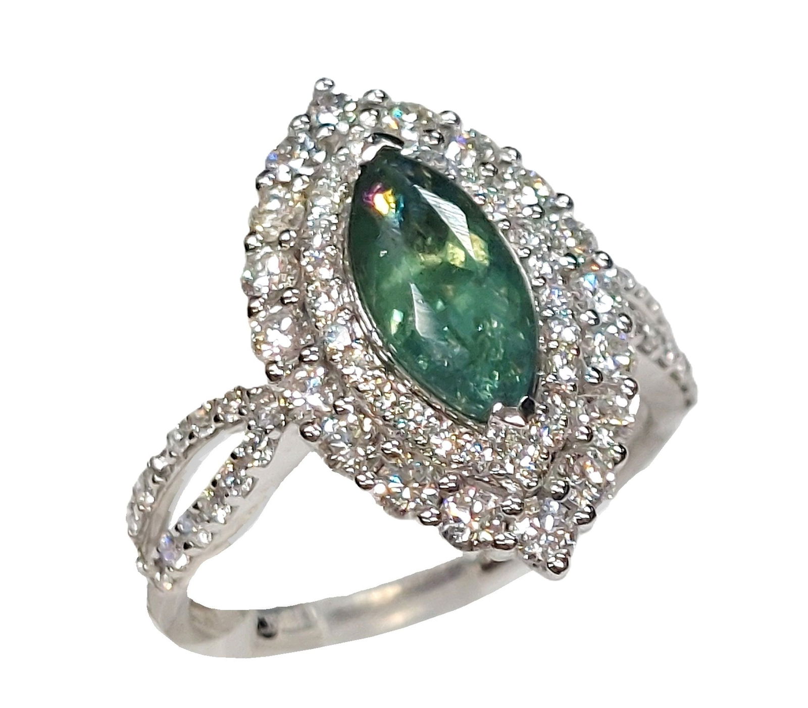 GIA 1.81ct Alexandrite 1.16ct Fine Diamond Oscar Friedman Platinum DBL Halo Ring w/ Appraisal: Described & Photographed By:CHRIS AJP GIA / CNX 0428 1398 Title: GIA 1.81ct Alexandrite 1.16ct Fine Diamond Oscar Friedman Platinum DBL Halo Ring w/ Appraisal Description: A very elegant platinum & d