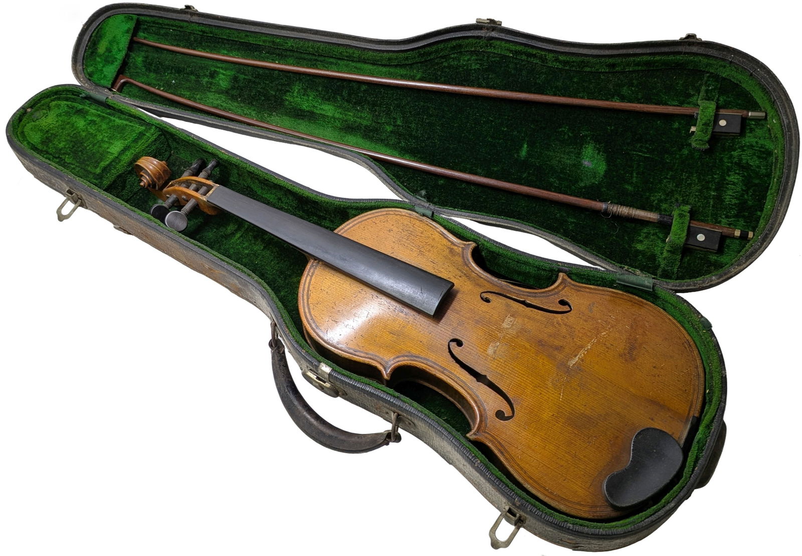 Estate Violin Old Label See Images With Two Bows and Case (1 of 20)