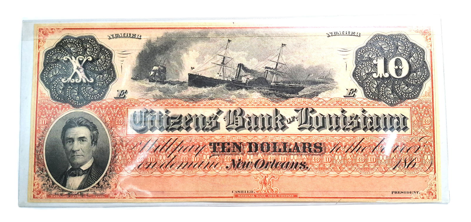 Citizens Bank of Louisiana Confederate States 10 Dollar Dix Note CSA Bank Note Dollar Bill New: Described By:Rafe HFAVX Title:Citizens Bank of Louisiana Confederate States 10 Dollar Dix Note CSA Bank Note Dollar Bill New Orleans, Louisiana LA Denomination:10 Dollars Description:Citizens Bank