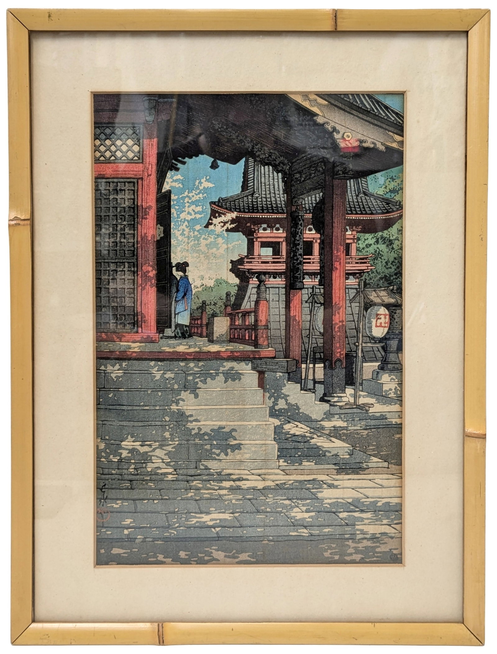 Kawase Hasui Japanese Nishiki-e Meguro Fudo Temple Colored Woodblock Print Circa 1930s (1 of 7)