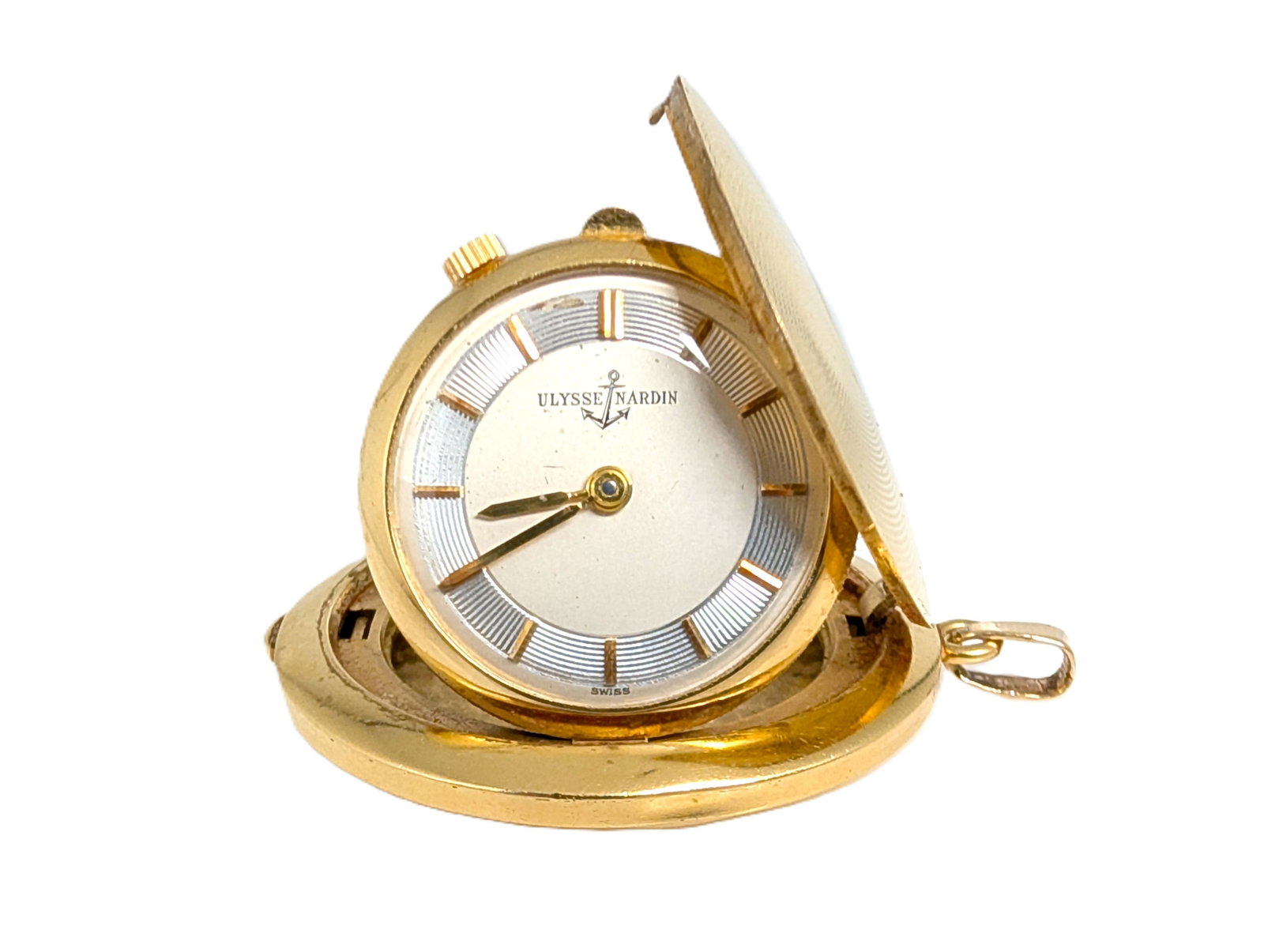 Unusual Ulysse Nardin 18K Gold Mid Century Pocket Watch Desk Clock Pendant Watch (1 of 6)