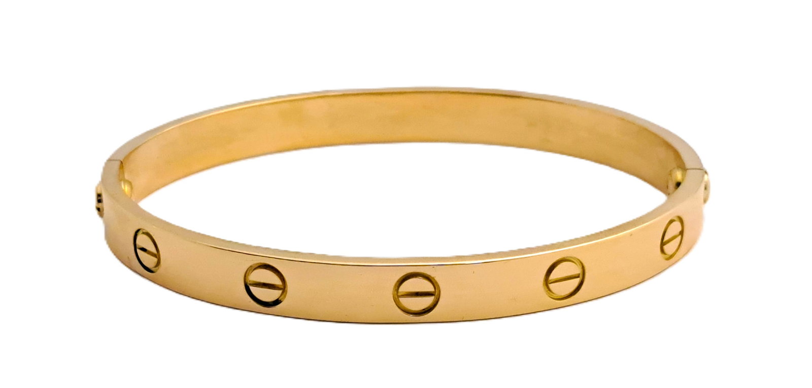 18k Gold Cartier Ladies Love Bracelet Signed Numbered 1998 Size 17 w/ Papers Box: Described & Photographed By: Rafe HFA NREDD 70955 Title: 18k Gold Cartier Ladies Love Bracelet Signed Numbered 1998 Size 17 w/ Papers Box Description:18k Gold Cartier Love Bracelet Signed Numbered 199