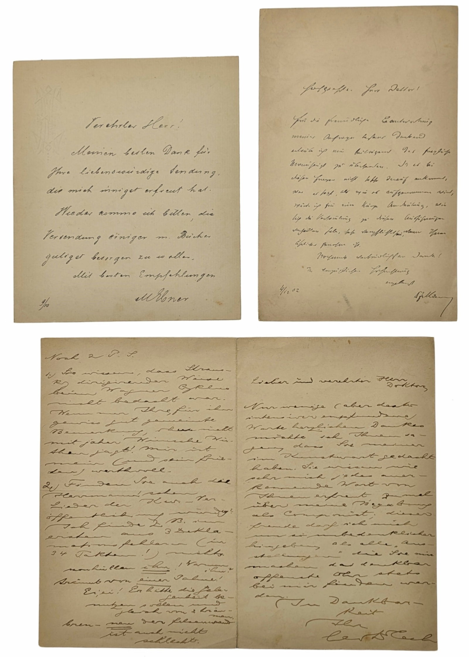 Lot of 3 Antique Handwritten German Signed Correspondence Letters Circa 1900s Ephemera (1 of 19)