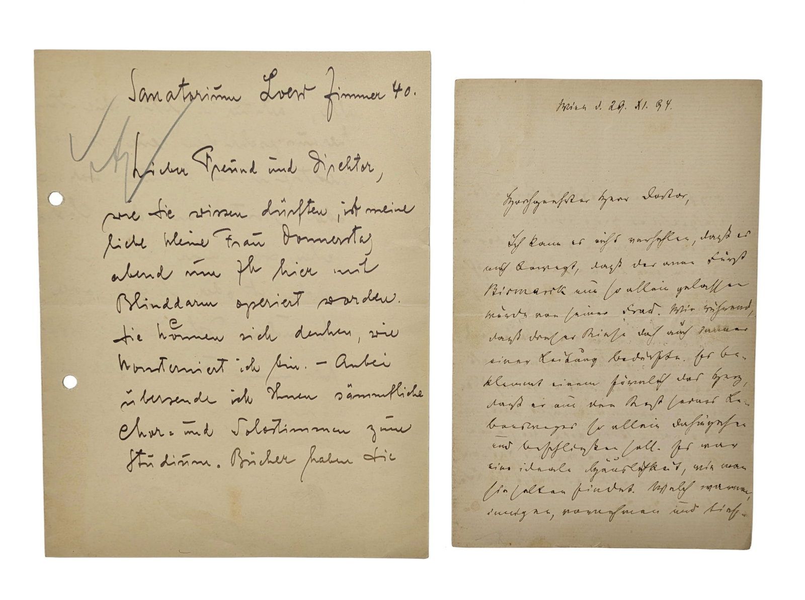 Lot of 2 Handwritten German Signed Correspondence Letters Musical Composer Doctor Otto Von Bismark (1 of 11)