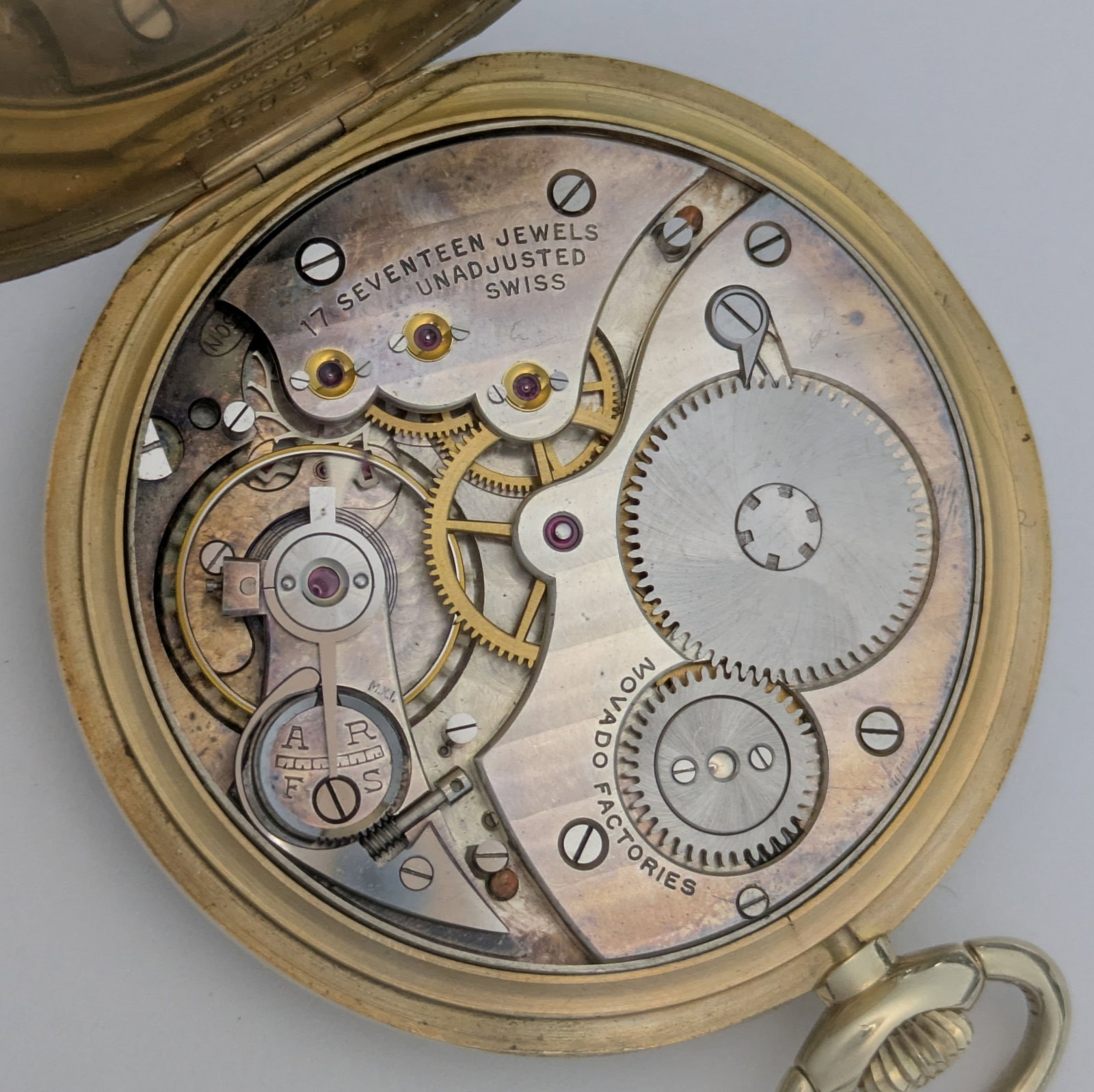 Rare Tiffany & Co Movado 14K Gold Ultra Thin Retro Deco Vintage Pocket Watch - 5