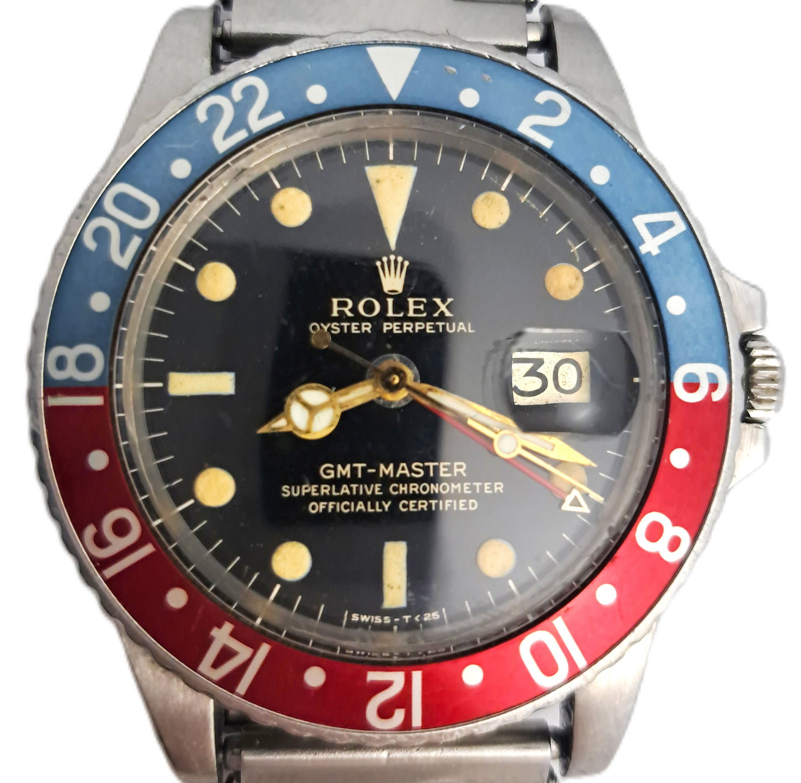 Rolex GMT Master Chronometer Pepsi Gilt Dial 1967 1675 1490009 Mens Wrist Watch (1 of 10)