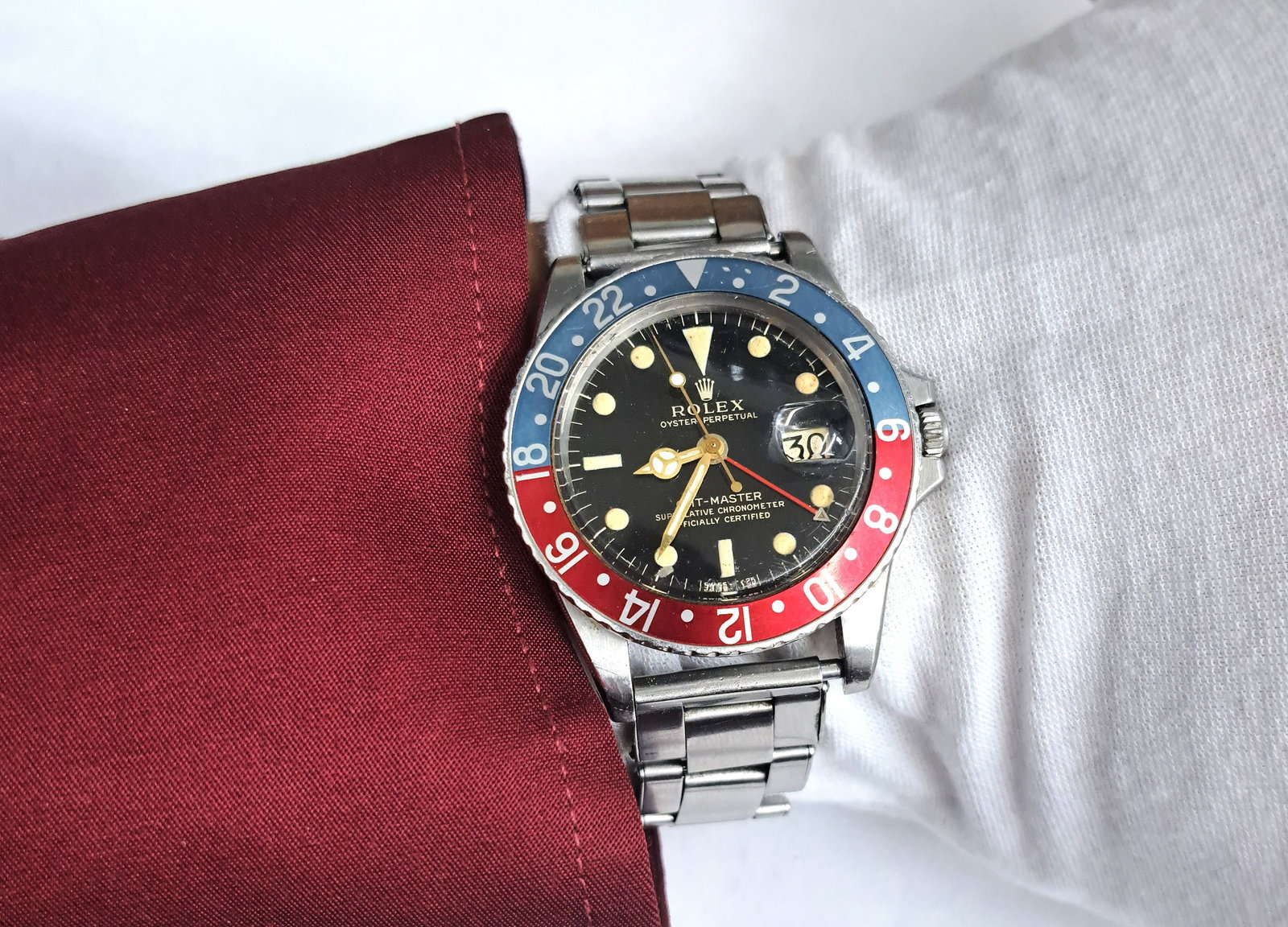 Rolex GMT Master Chronometer Pepsi Gilt Dial 1967 1675 1490009 Mens Wrist Watch - 5