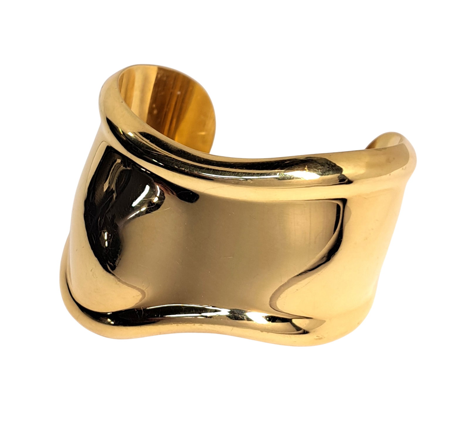 83g 18k Yellow Gold Spectacular Tiffany & Co Elisa Peretti Wave Bracelet Cuff: Described By: August R NFDOFR HFA DT71388 Title: Tiffany & Co Elsa Peretti Wave 83g 18k Yellow Gold Spectacular Bracelet Cuff Description: This 18k Tiffany & Co Elsa Perett