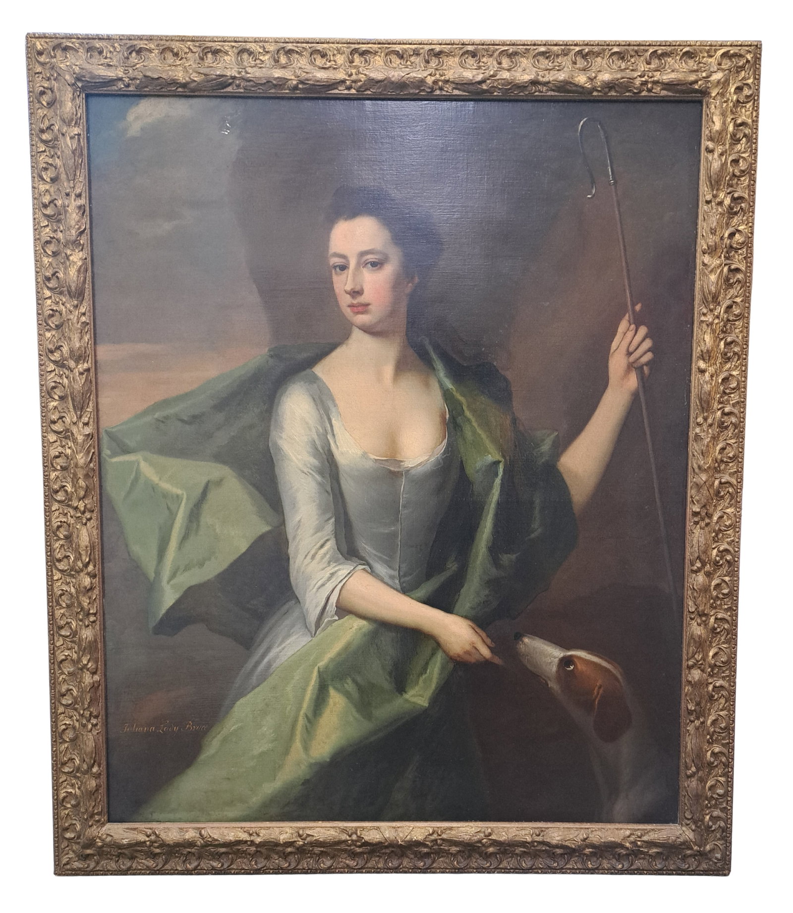 Pre-Raphaelite Michael Dahl Portrait of Juliana Lady Bruce Dog Oil on Canvas (1 of 20)