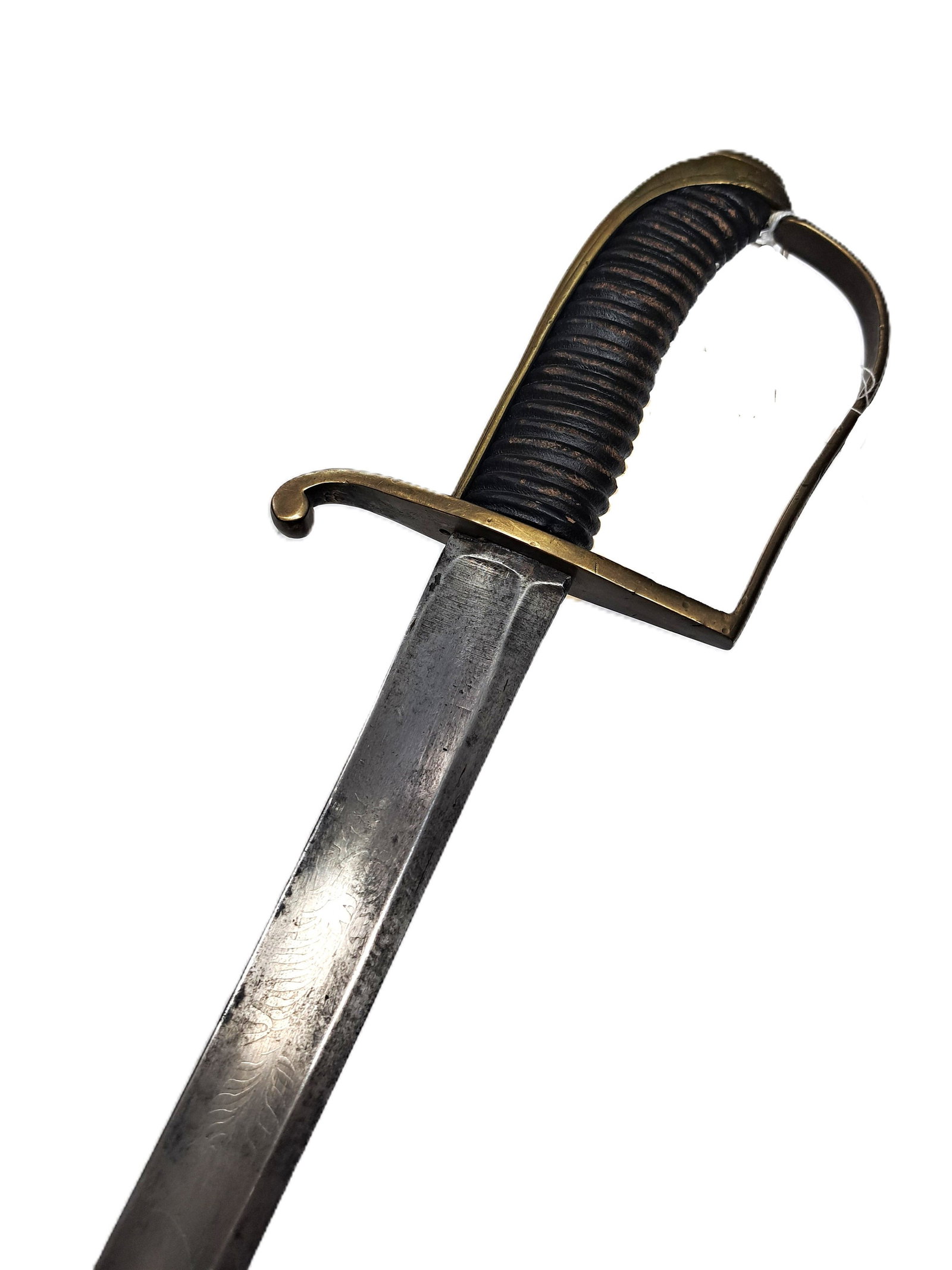 French Naval Dragoon Officer Sword 19th Century Brass Hilt Knuckle Guard (1 of 6)