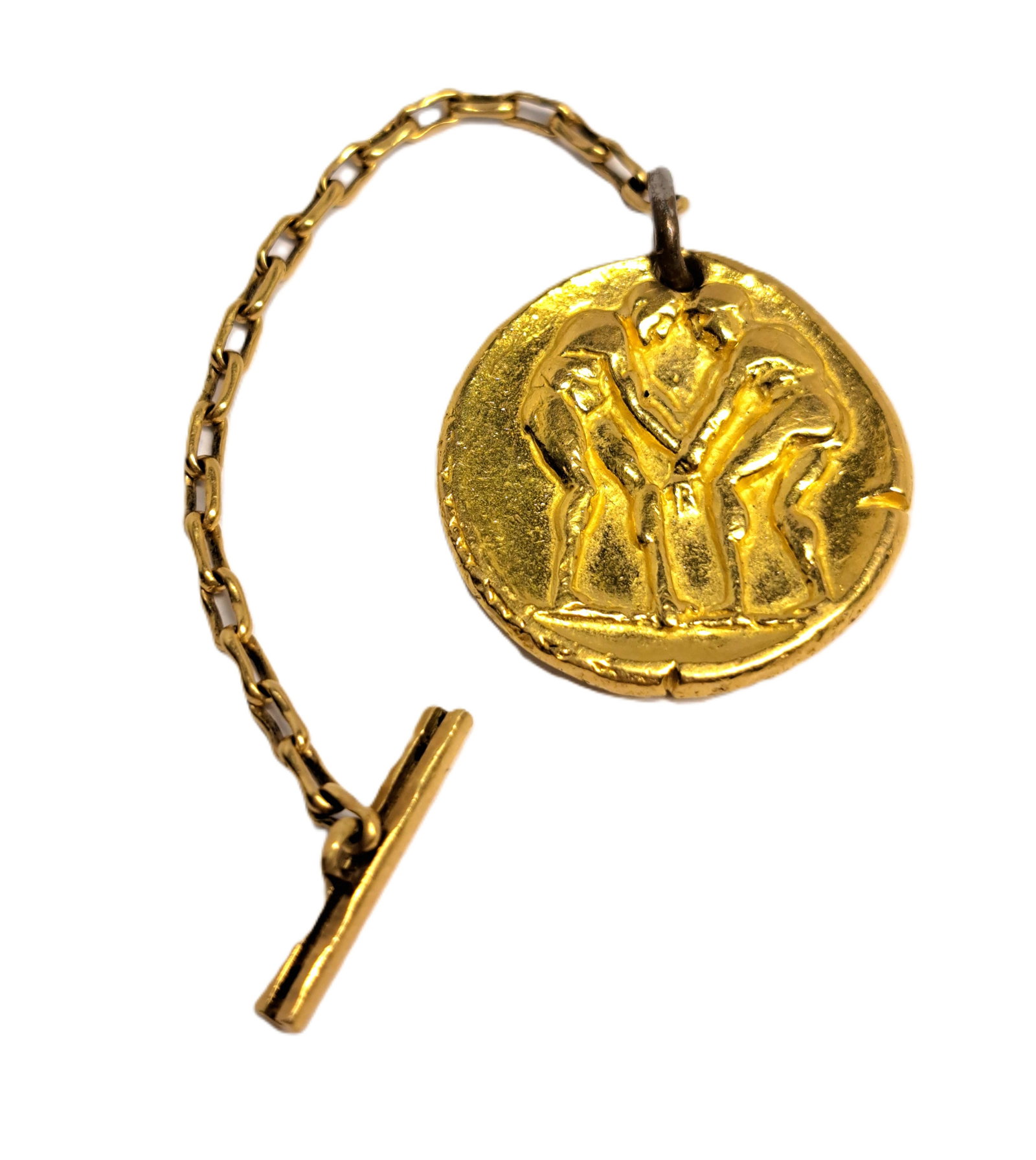 Rare George L'Enfant 20k Gold Medallion Fob Medal French Van Cleef & Arpels Gemini: Described & Photographed By: August R NODDDD HFA DT71408 Title: Rare George L'Enfant 20k Gold Medallion Fob Medal French Van Cleef & Arpels Gemini Description: