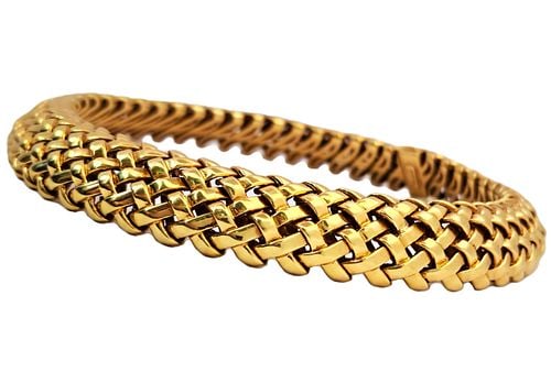 Heavy 1989 Mid Century Tiffany Co 18k Gold Woven Basket Weave Ladies Necklace: More info to come soon!