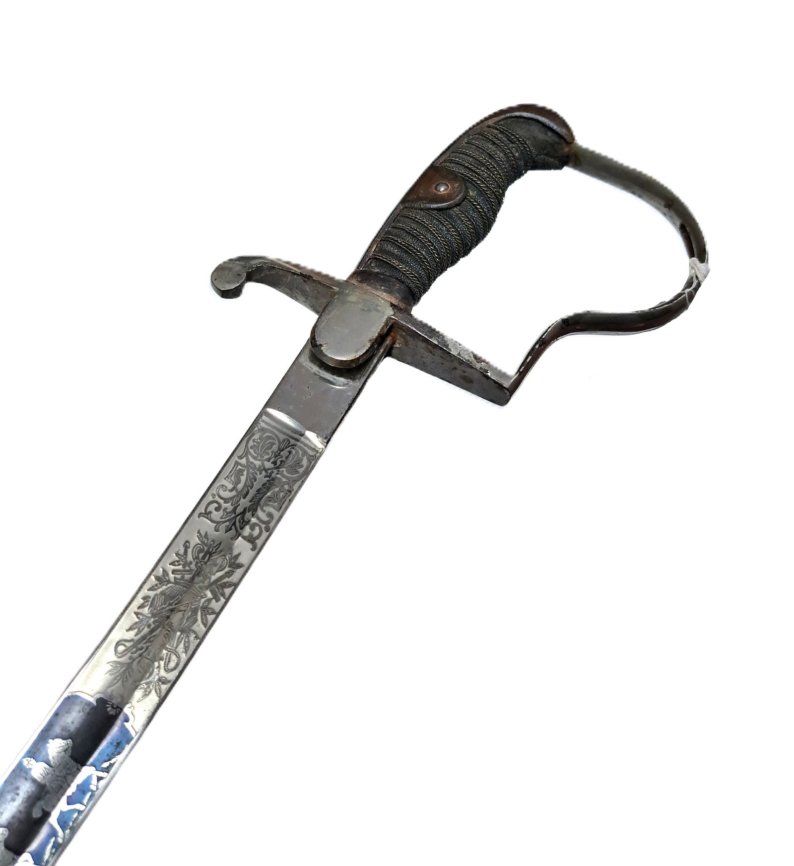 German World War I 1st Thuringian Field Artillery Regiment No. 19 Engraved Sword: Described By: Rafe HFA CNX 0413 1442 Title: German World War I 1st Thuringian Field Artillery Regiment No. 19 Engraved Sword Description: