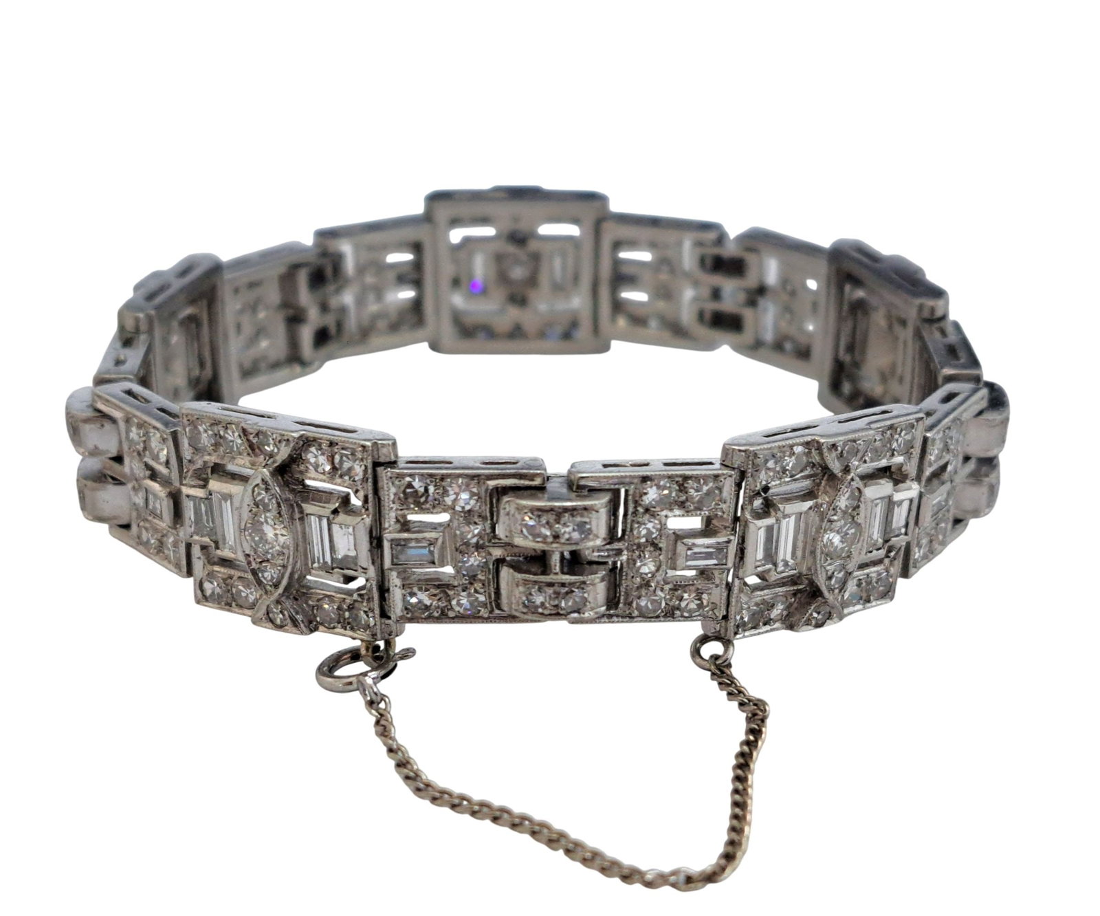 Incredible Platinum Art Deco 4.6ctw Fine Diamond Ladies Chain Bracelet 50.5g: Described & Photographed By: Mike NOODD 71442ESTIMATE 5000-6000 Title: Incredible Platinum Art Deco 4.6ctw Fine Diamond Ladies Chain Bracelet 50.5g Description: The Diamonds dance on this one! Mak