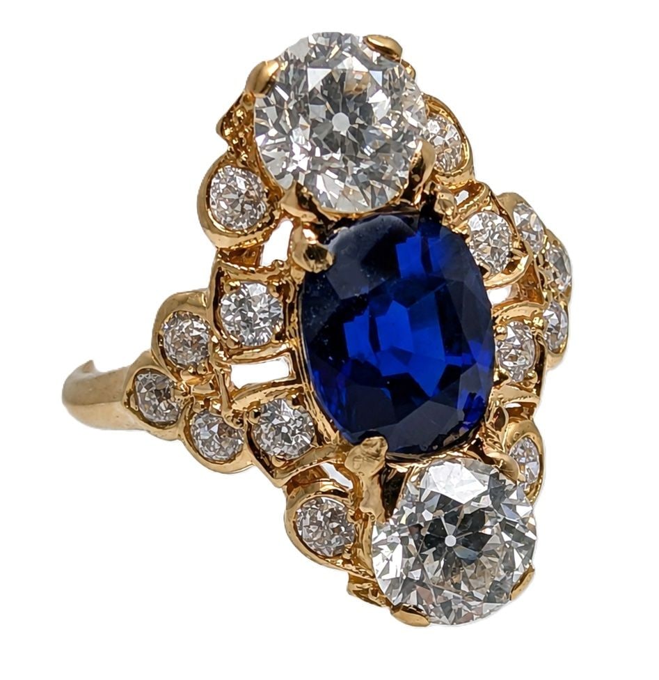 1.81 CT Rare GIA Kashmir Sapphire Fine Diamond Filigree Ring: Described By:Rachel HFADT70972 NRDDD Title:1.81 CT Rare GIA Kashmir Sapphire Fine Diamond Filigree Ring Description: 1.81 CT Rare GIA Kashmir Sapphire Fine Diamond Filigree Ring 1.81ct and has been de