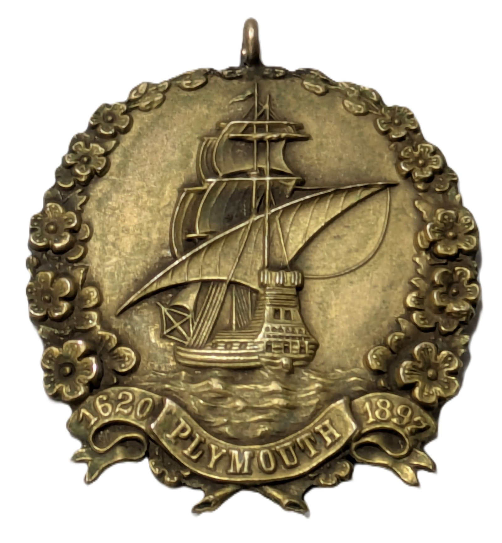 Rare Merril Family Mayflower Society J.E. Caldwell 14k Gold Pendant J E G & CO: Described & Photographed By: Adams HFA 71569 Title: Merril Family Mayflower Society Pendant 14k Gold J E G & CO Description:Merril Family Mayflower Society Pendant 14k Gold J E G & COThis Mayflower So