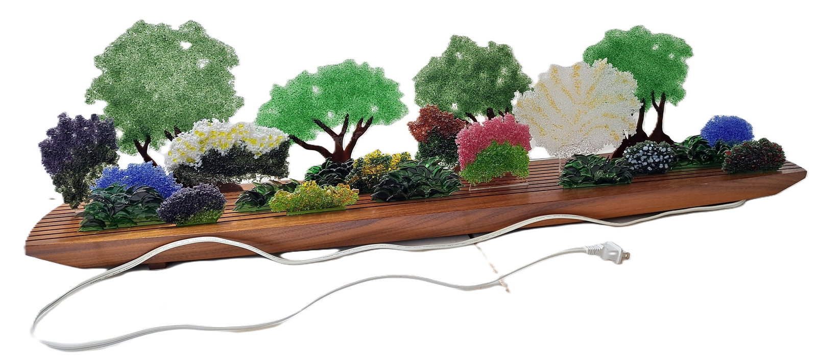 Vintage Stone Ridge Glass Glasscape Mid Century Illuminated Handmade Landscape (1 of 20)